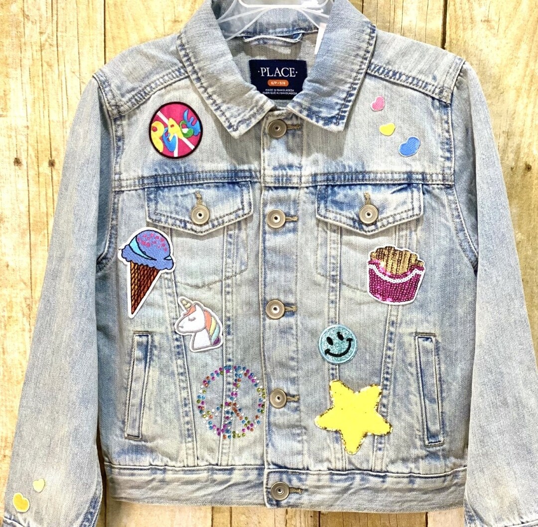 Custom Kids' Jean Jacket Custom Jean Jacket Patch Jean Etsy