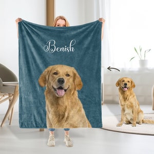 Manta personalizada con foto de mascota / Manta personalizada para perro o gato