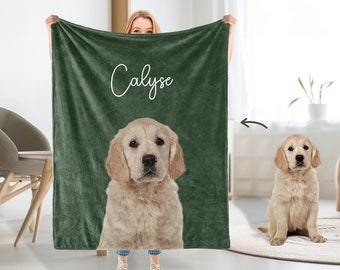 Custom Pet Photo Blankets | Personalized Dog Blanket With Photo | Dog Picture Blankets | Pet Lover Gifts | Dog Dad Gifts | Christmas Gifts