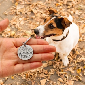 Médaille personnalisée pour chien, Médaille de collier de chat personnalisée, Médaille double face de collier silencieux, Médaille d'identification pour chien, Médaille gravée pour animal de compagnie, Cadeau parfait pour papa chien image 2