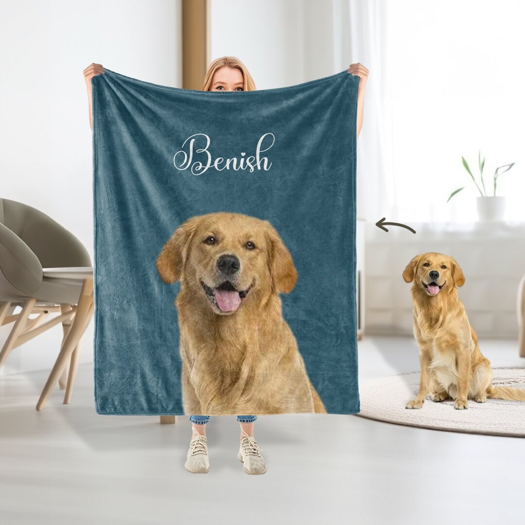 Personalized Pet Photo Blanket | Custom Dog or Cat Throw - Etsy