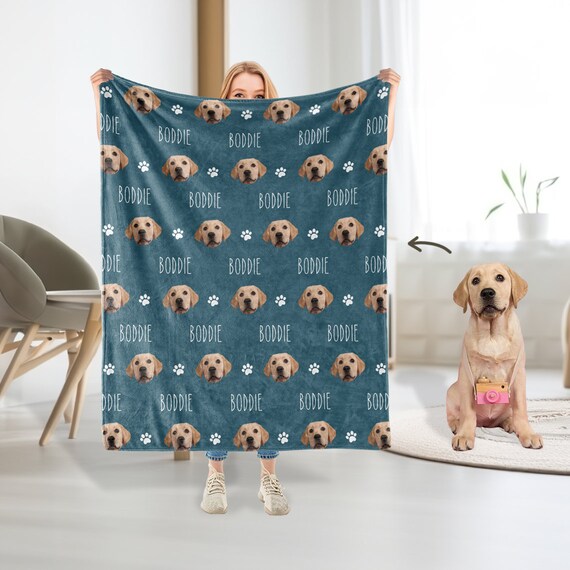 Custom dog face blanket hot sale