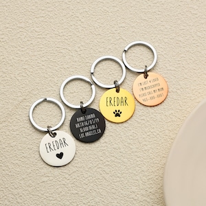 Personalized Cat ID Tag, Custom Dog Collar Tag With Name,Double Side Silent Collar Tag,Dog ID Tag,Engraved Pet Tag Gift,Perfect Dog Dad Gift