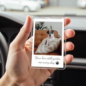 Benutzerdefinierte Acryl Auto Visier Fotoclip, Haustier Familie Lieblingserinnerungen Sonnenblende Dekor, Hund Sympathie Geschenk, Haustier Verlust Gedenkstätte, Haustier Andenken Geschenke