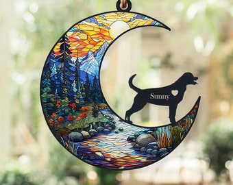 Dog Memorial Suncatcher, Custom Dog/Cat Window Suncatcher With Name, Loss of Pet Sympathy Gift, Gift for Dog Lovers, Pet Memorial Keepsake
