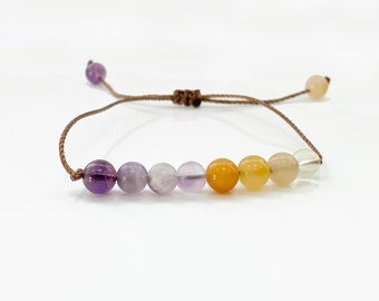 Amethyst & Citrine Fully Adjustable Bracelet | Fits most