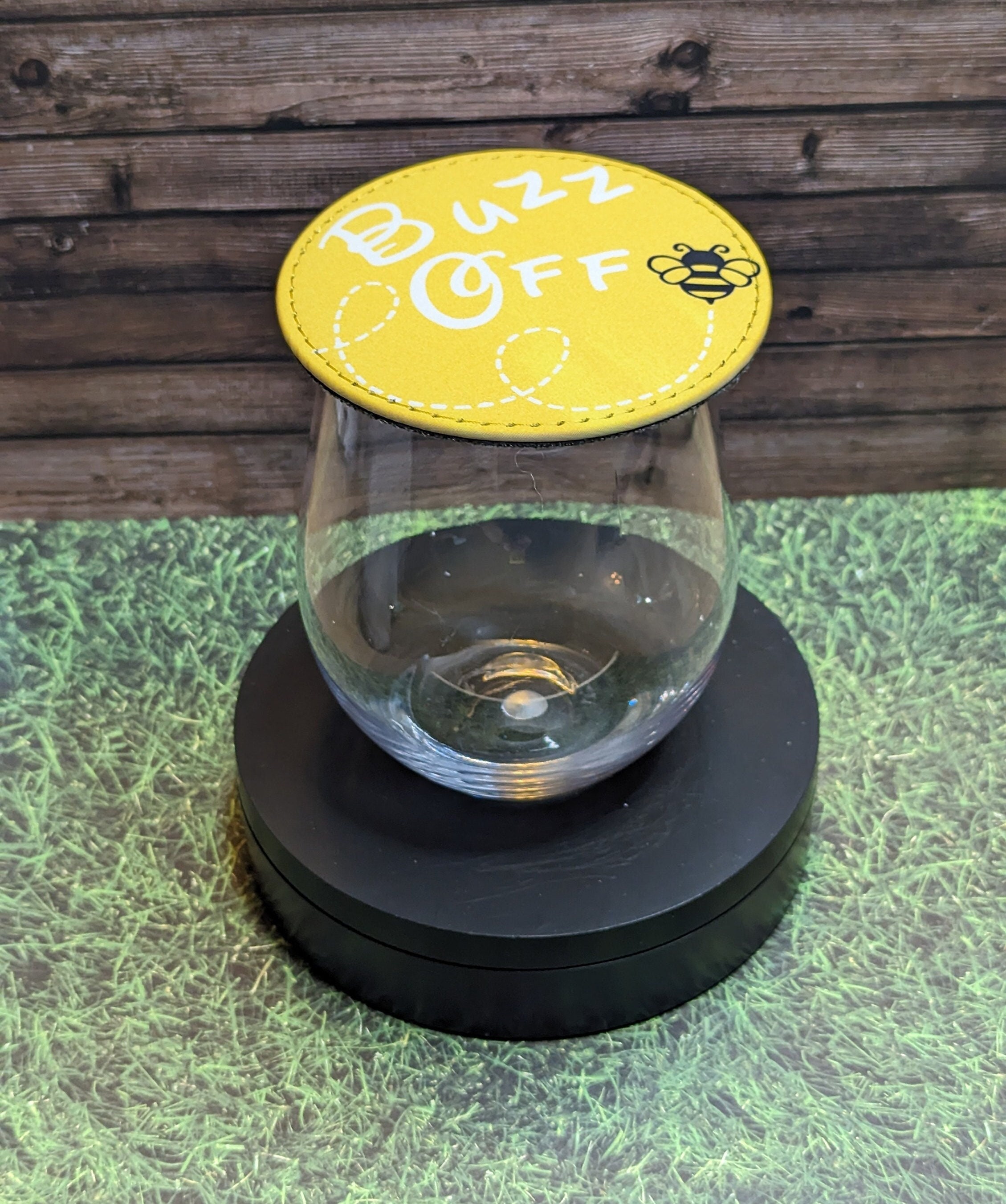 Wine Glass Cover wine Tasting wine Cover coaster wine Tumbler Cover bug Free drink Cover yellow buzz Off bee wine wine Gifts Etsy