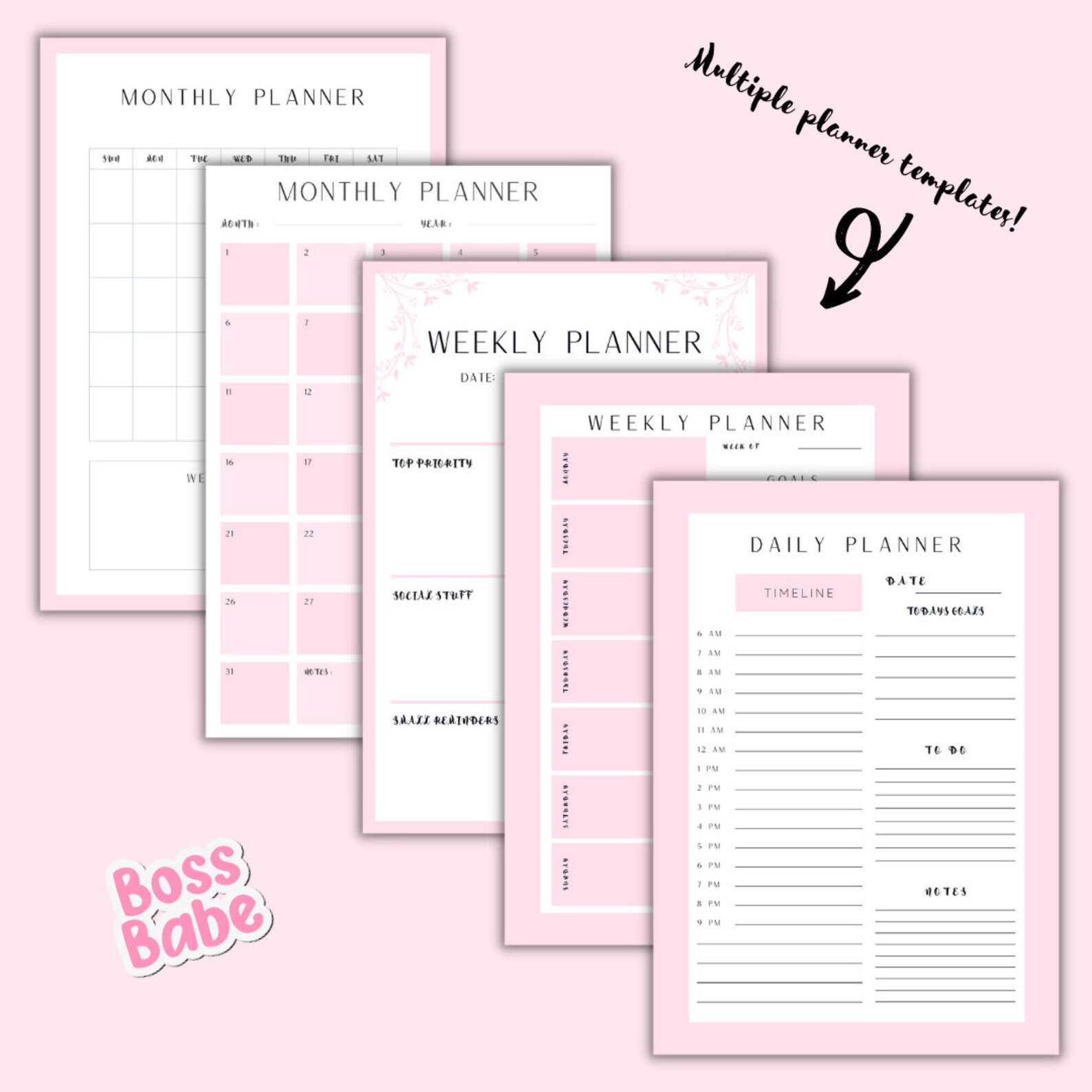 Boss Babe Business Planner Business Planner Printable PDF Etsy