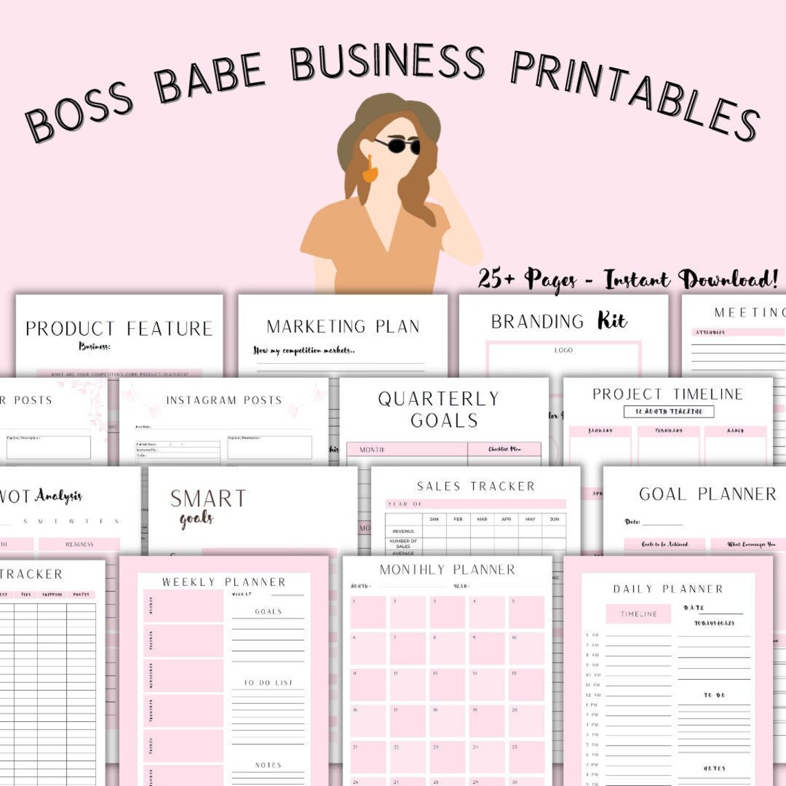 Boss Babe Business Planner Business Planner Printable PDF - Etsy