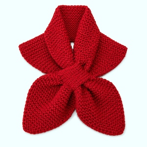 Knitting Pattern PDF Simple Garter Stitch Ascot Neckwarmer Miss Marple Scarf  Vintage Keyhole Scarf Aran Easy Knit Christmas Cravat