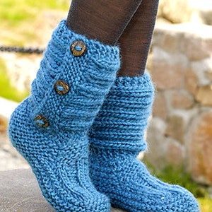 Vintage Knitting Pattern Super Chunky Bulky Jumbo Slipper Socks  Boots Booties House Shoes Christmas Gift Easy Knit PDF Download