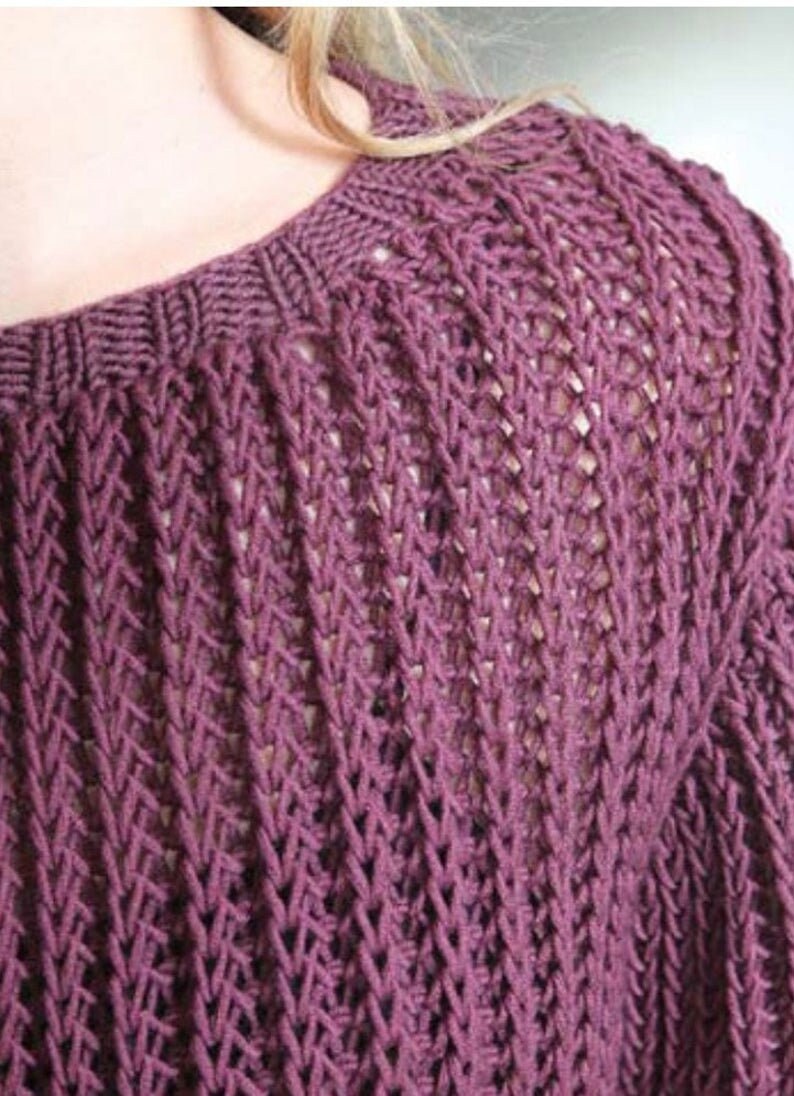 Vintage Knitting Pattern Slouchy Ribbed Sweater Jumper Pullover Tunic