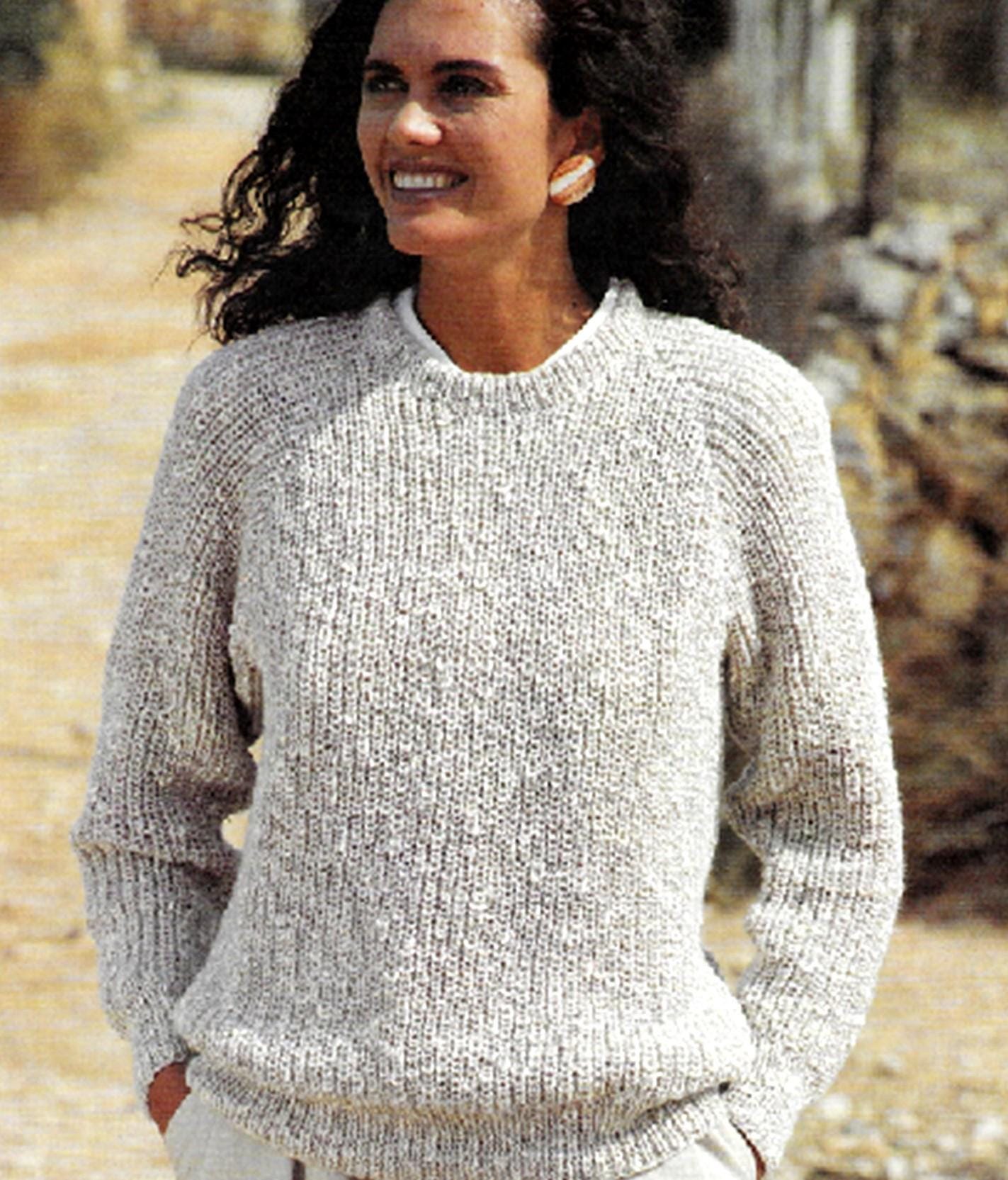 Vintage Knitting Pattern PDF Womans Ribbed Sweater Jumper Fishermans ...