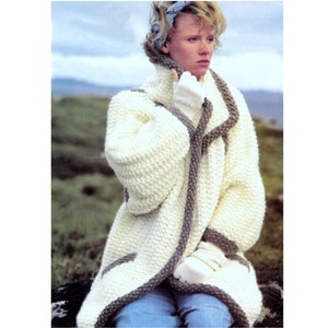 RETIREMENT SALE *** Vintage Knitting Pattern  Jacket Cardigan Car Coat  Super Bulky Super Chunky Keep Warm this Winter