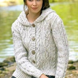 RETIREMENT SALE ** Knitting Pattern PDF Download Ladies Classic Aran Hooded Jacket Cardigan Hoodie 32-42in Womans Girls Plus Size Hood Cable