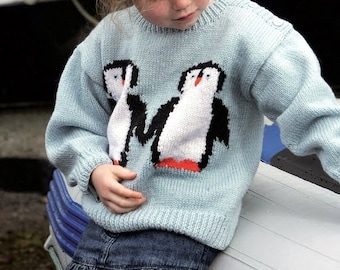 Vintage Knitting Pattern Penguin Motif 