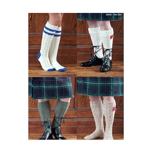Knitting Pattern Kilt Socks  Mens Womens Country Dancing Scottish Irish Celtic Sports Wedding Ceilidh Aran Cable 4ply