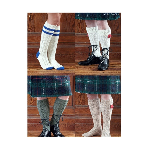 Vintage Breipatroon Kilt Sokken Mens Womens Country Dancing Scottish Irish Celtic Sports Wedding Ceilidh Aran Cable 4ply Warm houden