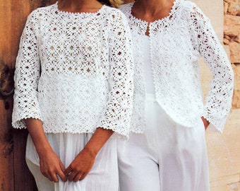 Crochet Pattern vintage Grandma Square Motif Tops Pull Jacket Vest Top INSTANT DOWNLOAD PDF