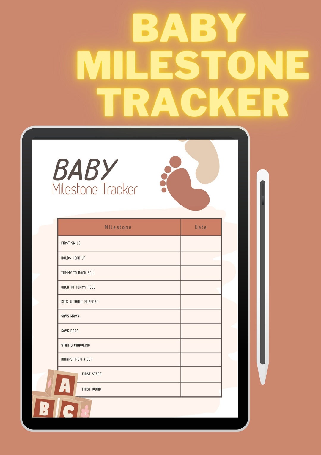 Baby Milestone Tracker / Digital Tracker / Baby Planner Etsy