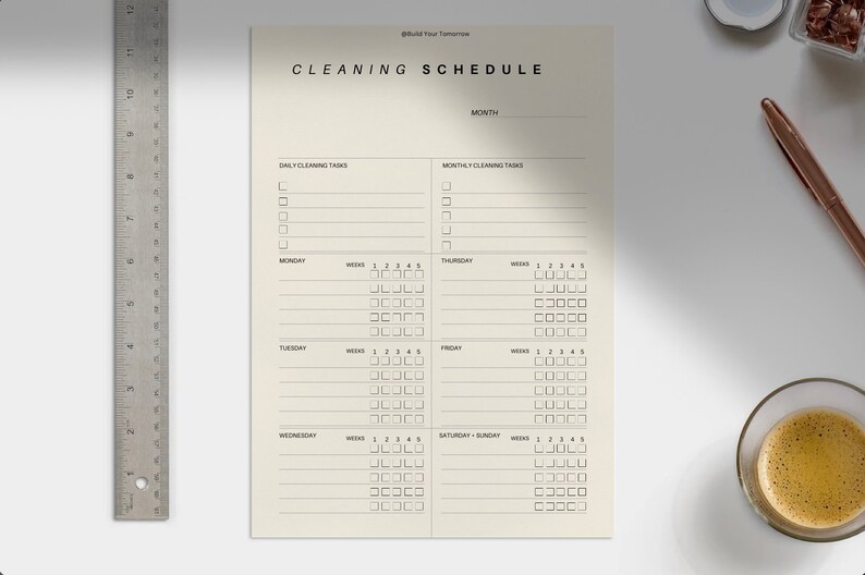 Digital Planner Cleaning Schedule Etsy
