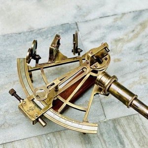 Brass Nautical Sextant Antique Marine Maritime Astrolabe Kelvin Sextant Ship Navigation Instrument Handmade Working Sextant 8 Inches