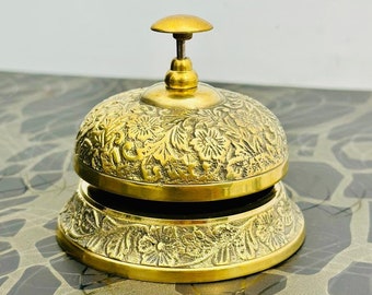 Engraved Brass Desk Bell: Nautical Reception Table Bell