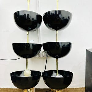 3 Light Dome Shade Arm Stilnovo Style Wall Mid Century Modern Brass Wall Fixture Wall Lighting Home Decor Wall Decor , Bedroom Wall Sconce