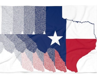 Texas Beach Towel - 30 X 60 Inches, 100% Cotton, Soft & Absorbent With Texas Signs Print