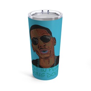 Bright Blue RIP Young Dolph Solar Tumbler 20oz Rest In Peace Young Dolph Tumbler Young Dolph Coffee Cup Young Dolph Mug Young Dolph Merch