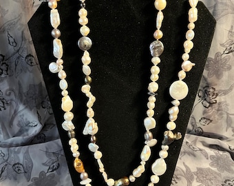 Vintage: collar de perlas keshi de agua dulce naturales