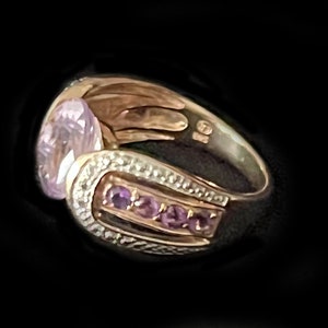 Vintage - 925 Thailand Gold Tone Jeweled Ring