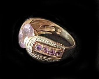 Vintage - anello ingioiello tailandese tono oro 925