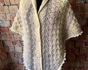 Mantón - Marfil, Rosa Pálido y Gris Pálido