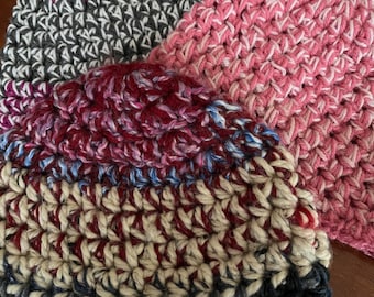 Assortment of Chunky Crochet Beanies