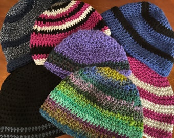 Assortment of Stripe Crochet Beanies