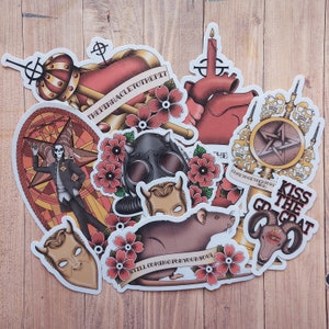 Ghost Tattoo Flash Vinyl Covered Stickers