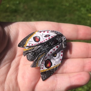 Moth Garnet Brooch Pin