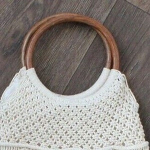 DIY Wood Rings Handbag Handle Stained & Finished LG Bangle O-Ring Rounded Edges