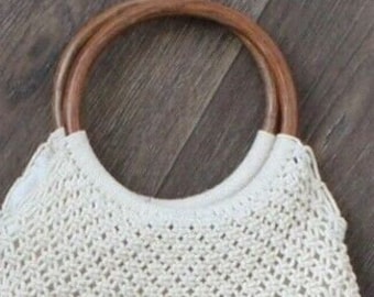 DIY Wood Rings Handbag Handle Stained & Finished LG Bangle O-Ring Rounded Edges