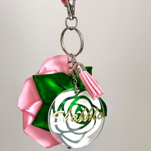 Personalized Keychain, Rose Keychain, Eternal Rose Keychain. Name ...