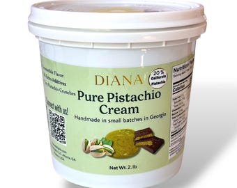 2 lb Pistachio Cream 20% Pistachio Dubai Chocolate Cream, Pistachio Spread