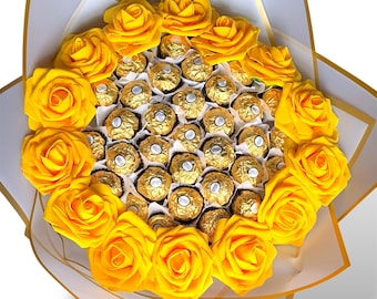 Ferrero Rocher Chocolate Bouquet with Foam Roses