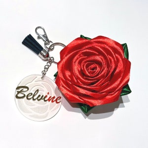Personalized Keychain, Rose Keychain, Eternal Rose Keychain. Name ...