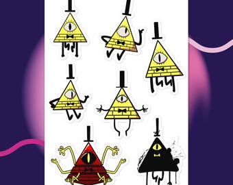 Gravity Falls Bill Cypher Sticker sheet