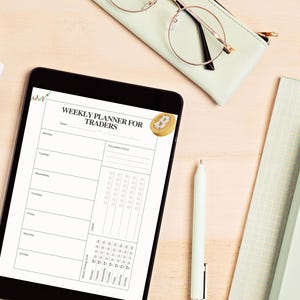 Agenda hebdomadaire imprimable pour les commerçants | Crypto, Forex, Organisateur de bourse | Suivi de l'humeur et des habitudes | Téléchargement numérique