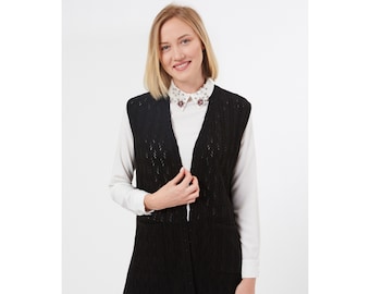 womens open front sweater vest