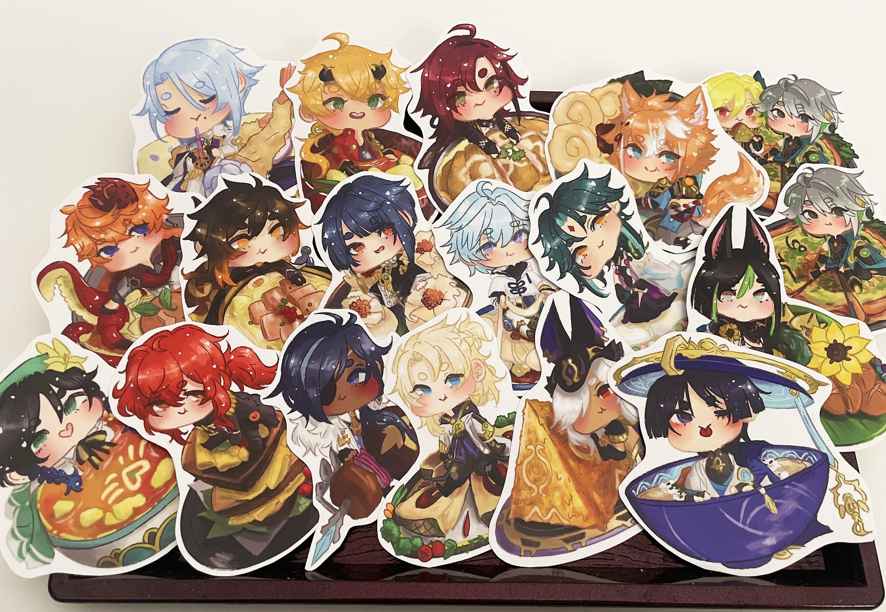 Genshin Impact Character Specialty Food Vinyl Stickers Etsy
