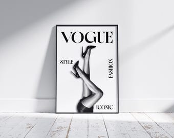 High Heel Legs Print, Black and White Fashion Art (Digital Download)