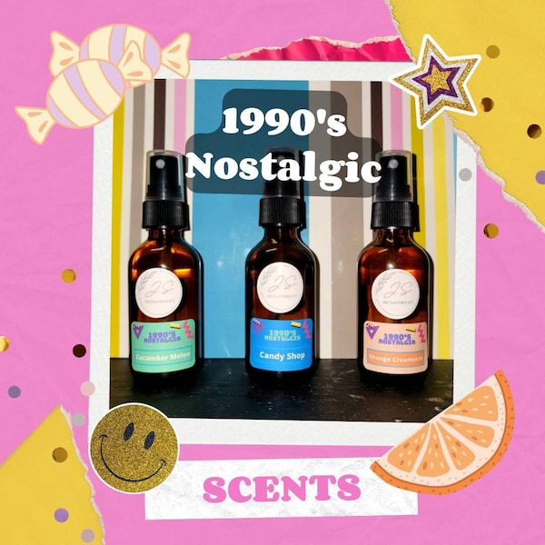 90's Nostalgic Scents Room & Body Spray, Gift Set Available, Throwback Fragrances, perfect gift by jsAromatherapy